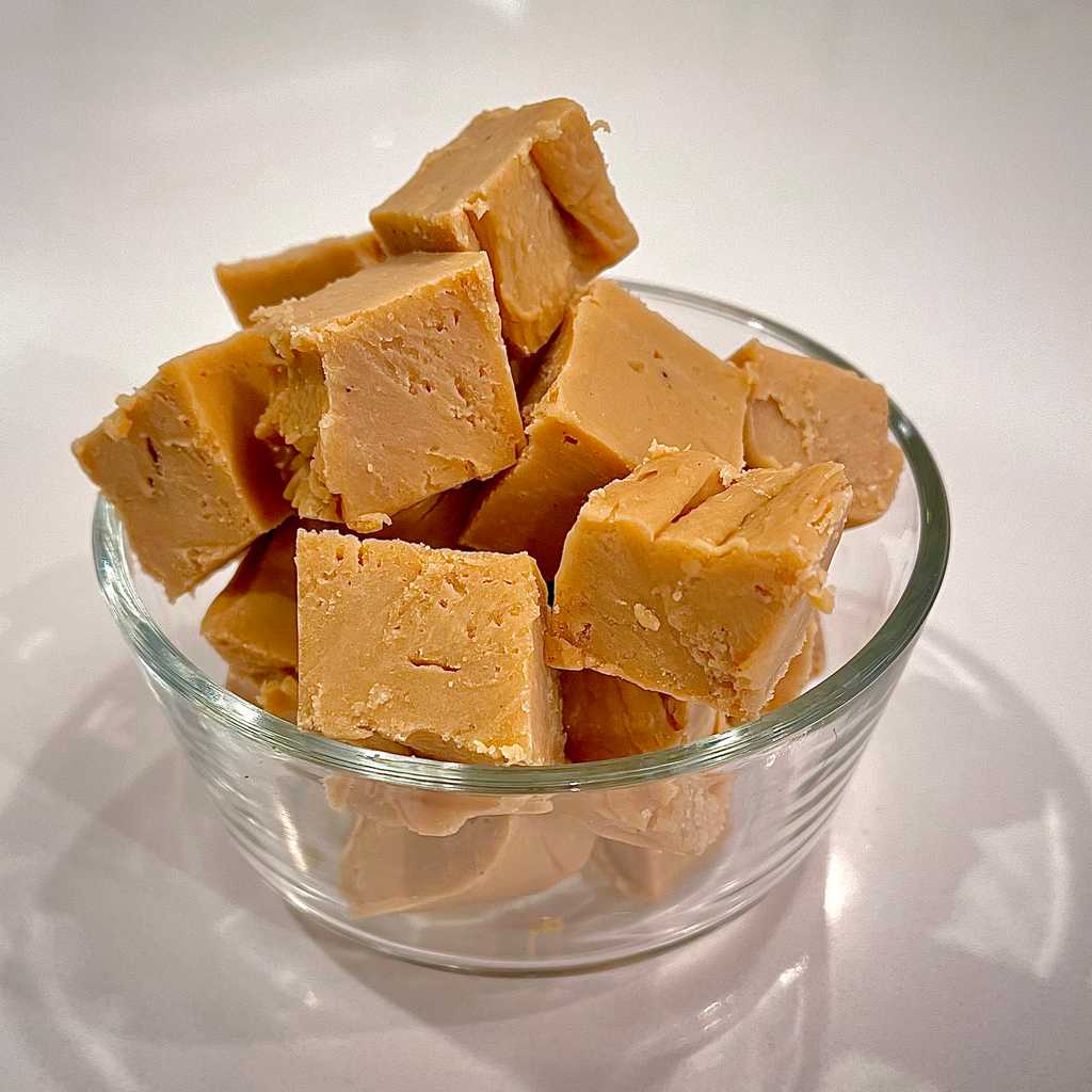 Salted caramel had its truest trendy moment around 2007. It had been rising in popularity in smaller confectioneries since the late 90s, but it would remain something of a luxury flavor until Starbucks finally brought it to their lineup in the winter of 2011. Suddenly every brand had something that combined salt and caramel. This fudge feels like the makeover salted caramel needs. Like the miso butterscotch that flavors it, not only is it salty and sweet, but it bring fermenty and boozy flavors and a bit of umami that salted caramel simply cannot compete with.