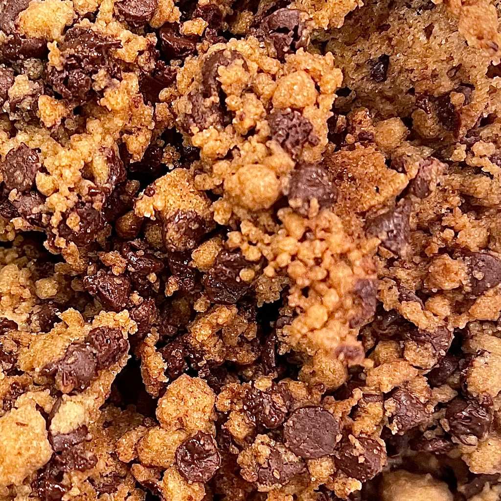 Little crunchy bits of chocolate chip cookie. Put it on stuff. In stuff. A dangerous snack to keep around, consider yourself warned.