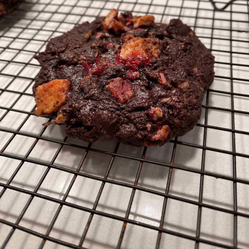 Chocolate and Cherry are a great pair, so why not repurpose some leftover - or purpose-made - cherry pie into some chocolatey cookies?